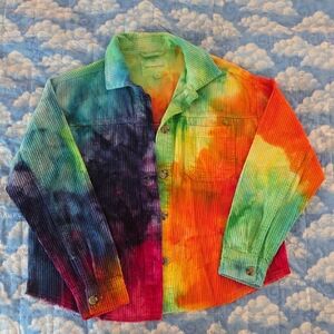Aeropostale Multicolor Tie-Dye Corduroy Jacket